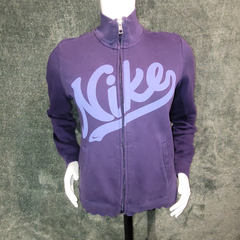 Nike Retro print Women's Purple zip-up Jacket Size Small